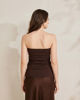 Immagine di BACHATA - Top a fascia marrone con arricciature