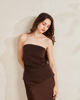 Immagine di BACHATA - Top a fascia marrone con arricciature