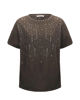 Immagine di BACHATA - Tshirt manica corta marrone con strass