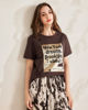 Immagine di BACHATA - Tshirt manica corta marrone con stampa