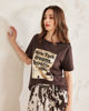 Immagine di BACHATA - Tshirt manica corta marrone con stampa