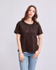 Immagine di BACHATA - Tshirt manica corta marrone con strass