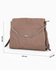 Immagine di DIVAS - Borsa sacca taupe in VERA PELLE con tracolla nastro - MADE IN ITALY