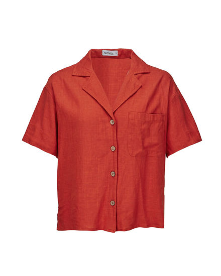 Immagine di BACHATA - Camicia mezza manica con taschino arancione