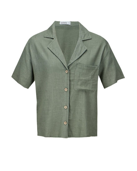 Immagine di BACHATA - Camicia mezza manica con taschino verde militare