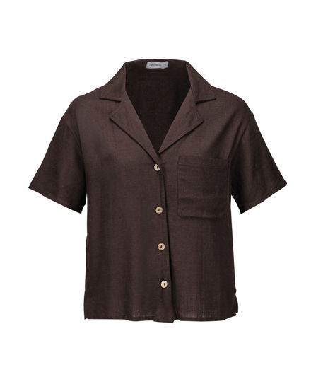 Immagine di BACHATA - Camicia mezza manica con taschino marrone