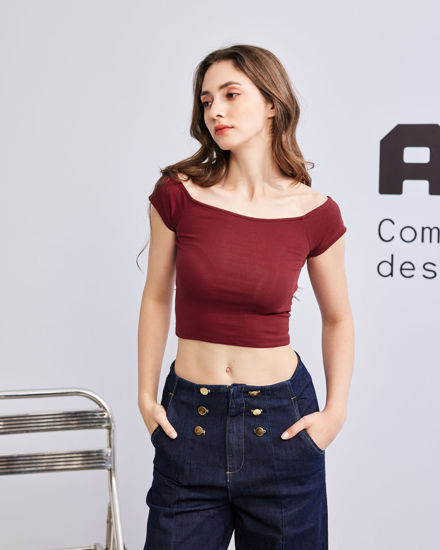 Immagine di BACHATA - Top crop bordeaux
