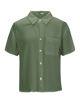 Immagine di BACHATA - Camicia mezza manica in viscosa verde militare