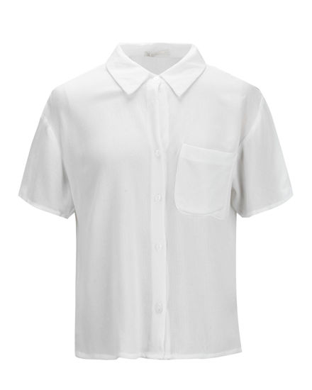 Immagine di BACHATA - Camicia mezza manica in viscosa bianca
