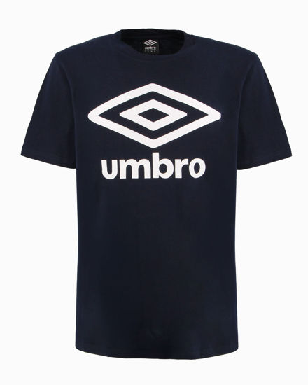 Immagine di UMBRO -  T-shirt  mezza manica blu con logo bianco in jersey