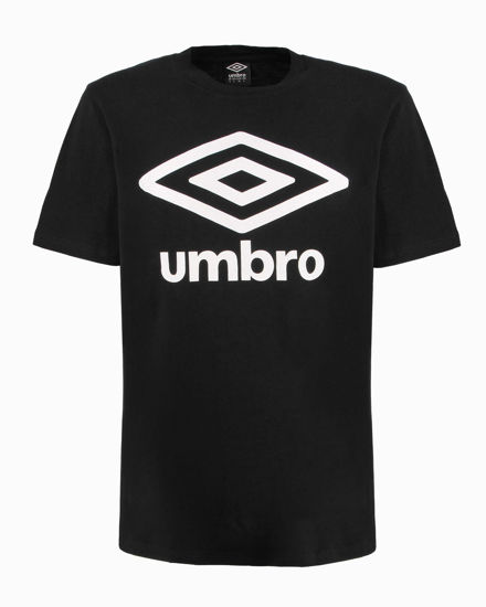 Immagine di UMBRO - T-shirt mezza manica nera con logo bianco in jersey