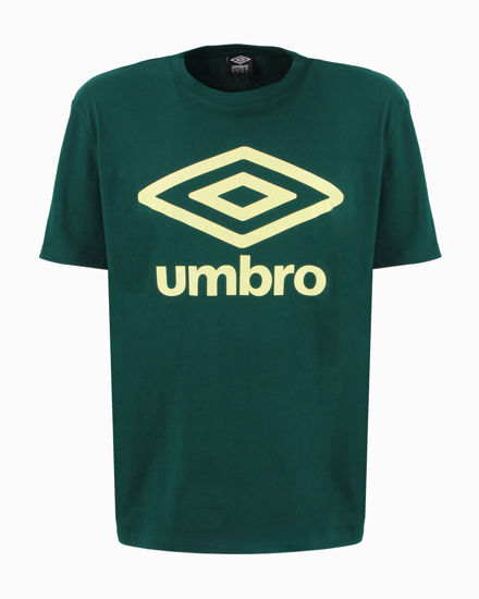 Immagine di UMBRO -  T-shirt mezza manica verde con logo giallo in jersey