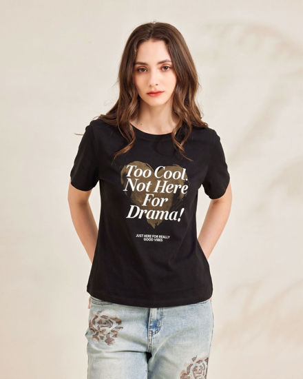 Immagine di BACHATA - Tshirt manica corta con stampa nera