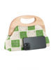 Immagine di DIVAS - Borsa a mano ricamata verde e panna con manico in legno