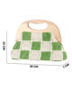 Immagine di DIVAS - Borsa a mano ricamata verde e panna con manico in legno