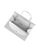 Immagine di DIVAS - Borsa pochette da cerimonia argento con strass e manico rotondo in metallo