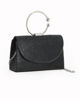 Immagine di DIVAS - Borsa pochette da cerimonia nera con strass e manico rotondo in metallo