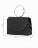 Immagine di DIVAS - Borsa pochette da cerimonia nera con strass e manico rotondo in metallo