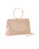 Immagine di DIVAS - Borsa pochette da cerimonia oro rosa con strass e manico rotondo in metallo