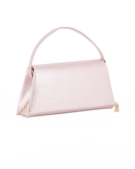 Immagine di DIVAS - Borsa pochette oro rosa da cerimonia con manico e catena metallo