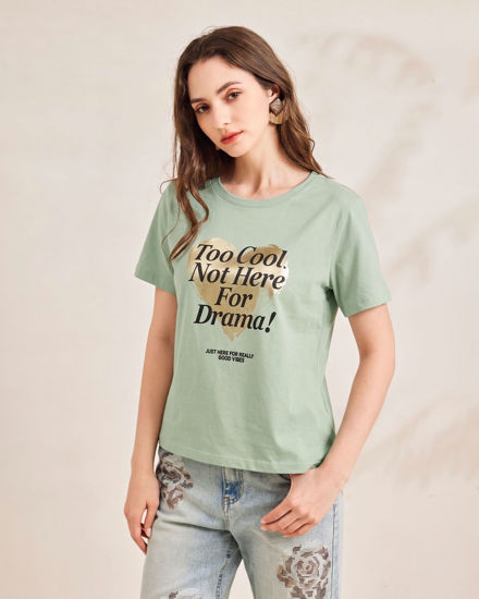 Immagine di BACHATA - Tshirt manica corta con stampa verde salvia