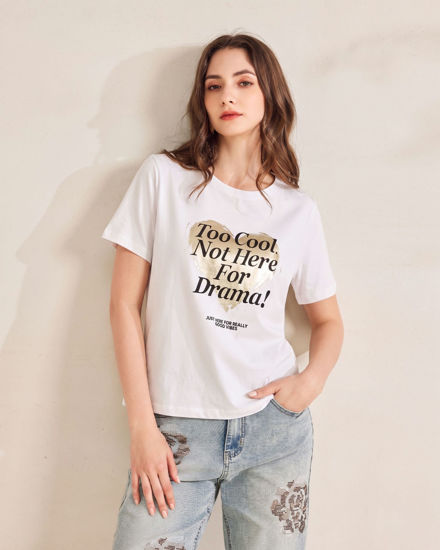 Immagine di BACHATA - Tshirt manica corta con stampa bianca