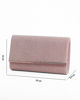 Immagine di DIVAS - Borsa pochette nude in glitter con stecca in strass sulla patta