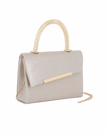 Immagine di DIVAS - Borsa pochette oro rosa con manico in metallo