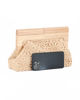 Immagine di DIVAS -  Borsa pochette beige ricamata con stecca in legno