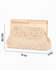 Immagine di DIVAS -  Borsa pochette beige ricamata con stecca in legno