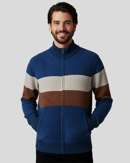 Immagine di BROKER'S - Maglia manica lunga full zip in ciniglia