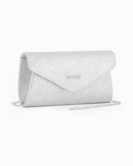 Immagine di NARDINI - Borsa pochette argento luminosa per cerimonia