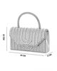 Immagine di MISS GLOBO - Borsa pochette argento rivestita di perle e manico di strass per cerimonie