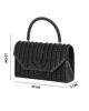 Immagine di MISS GLOBO - Borsa pochette nera rivestita di perle e manico di strass per cerimonie