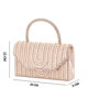 Immagine di MISS GLOBO - Borsa pochette oro rosa rivestita di perle e manico di strass per cerimonie