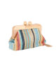 Immagine di DIVAS - Borsa pochette in paglia multicolor con stecca in legno