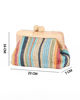 Immagine di DIVAS - Borsa pochette in paglia multicolor con stecca in legno