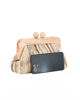 Immagine di DIVAS - Borsa pochette in paglia multicolor beige con stecca in legno