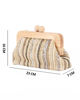 Immagine di DIVAS - Borsa pochette in paglia multicolor beige con stecca in legno