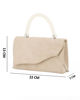 Immagine di DIVAS - Borsa pochette beige scamosciata con manico perle
