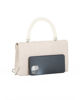 Immagine di DIVAS - Borsa pochette bianco off white scamosciata con manico perle