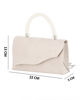 Immagine di DIVAS - Borsa pochette bianco off white scamosciata con manico perle