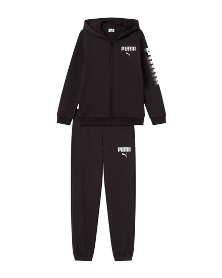 Immagine di PUMA – TUTA COMPLETA ESSENTIALS GRAPICH FULL ZIP CON CAPPUCCIO JUNIOR NERA – 694954-01