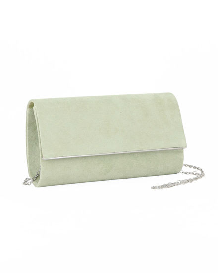 Immagine di MISS GLOBO - Borsa pochette verde scamosciato con inserto metallizzato