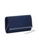 Immagine di MISS GLOBO - Borsa pochette blu in raso con strass sulla patta e stecca in metallo di strass