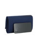 Immagine di MISS GLOBO - Borsa pochette blu in raso con strass sulla patta e stecca in metallo di strass