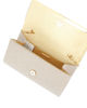 Immagine di MISS GLOBO - Borsa pochette platino in lurex con strass sulla patta e stecca in metallo di strass