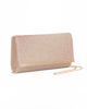 Immagine di MISS GLOBO - Borsa pochette rose gold in lurex con strass sulla patta e stecca in metallo di strass
