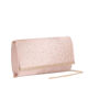 Immagine di MISS GLOBO - Borsa pochette nude in raso con strass sulla patta e stecca in metallo di strass