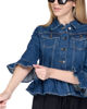 Immagine di NEON&NYLON - Giubbino jeans Frill blue denim